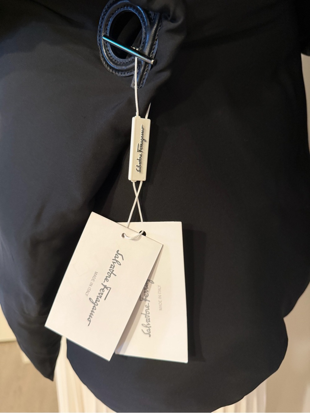 Salvatore Ferragamo Black Wrap Puffer Jacket - Picture 5 of 16